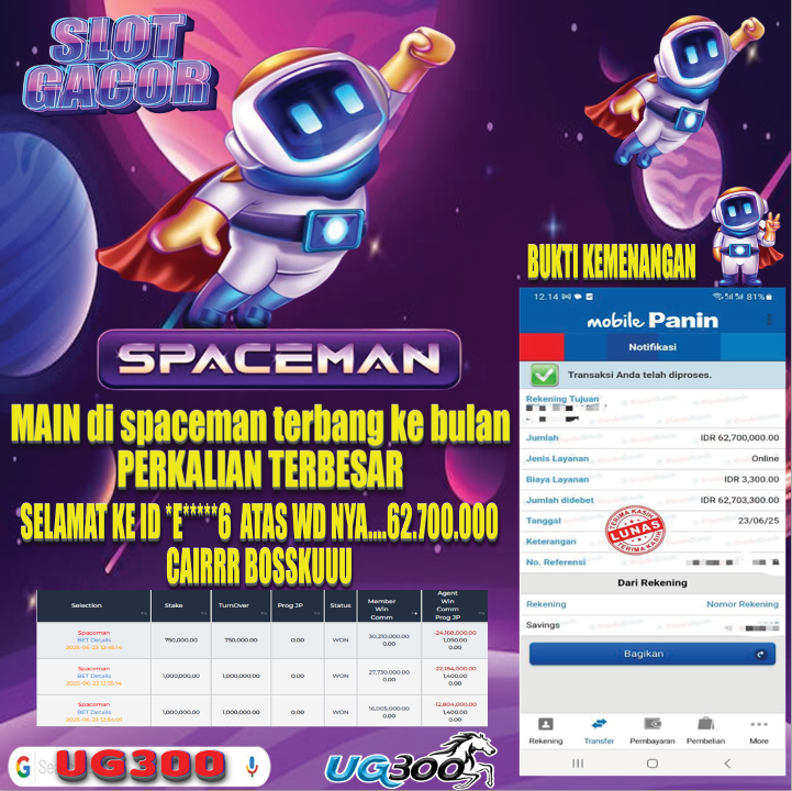 UG300 SPACEMAN Rp.62,700,000- DI BAYAR TUNTAS